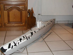 VII C  U - Boot im M 1:35  Kompletter Eigenbau in GFK ( Länge 192 cm )